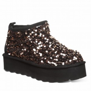 Bearpaw Retro Super Shorty Sequin Platform Støvler Dame Brune | KMU8431WT