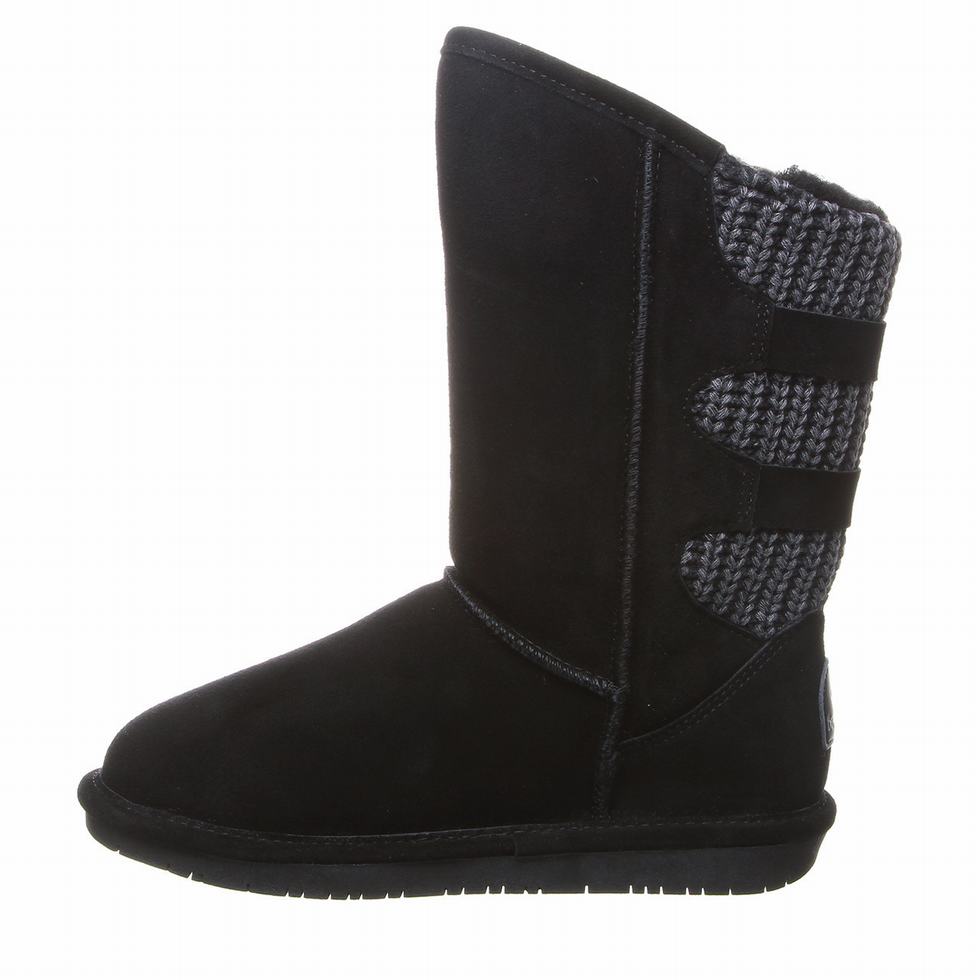 Bearpaw Boshie Wide Høye Støvletter Dame Svarte | CWP3590OO