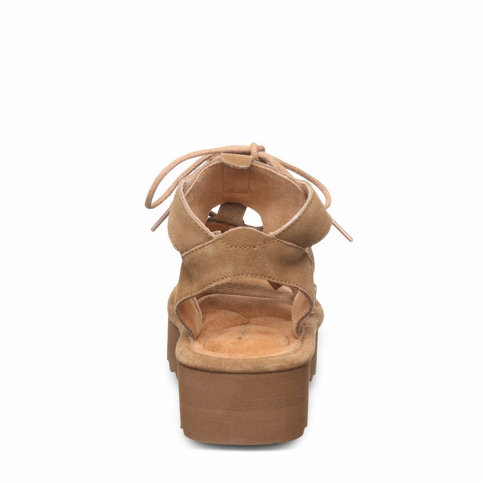 Bearpaw Elevation Sandaler Dame Brune | ADQ708WU