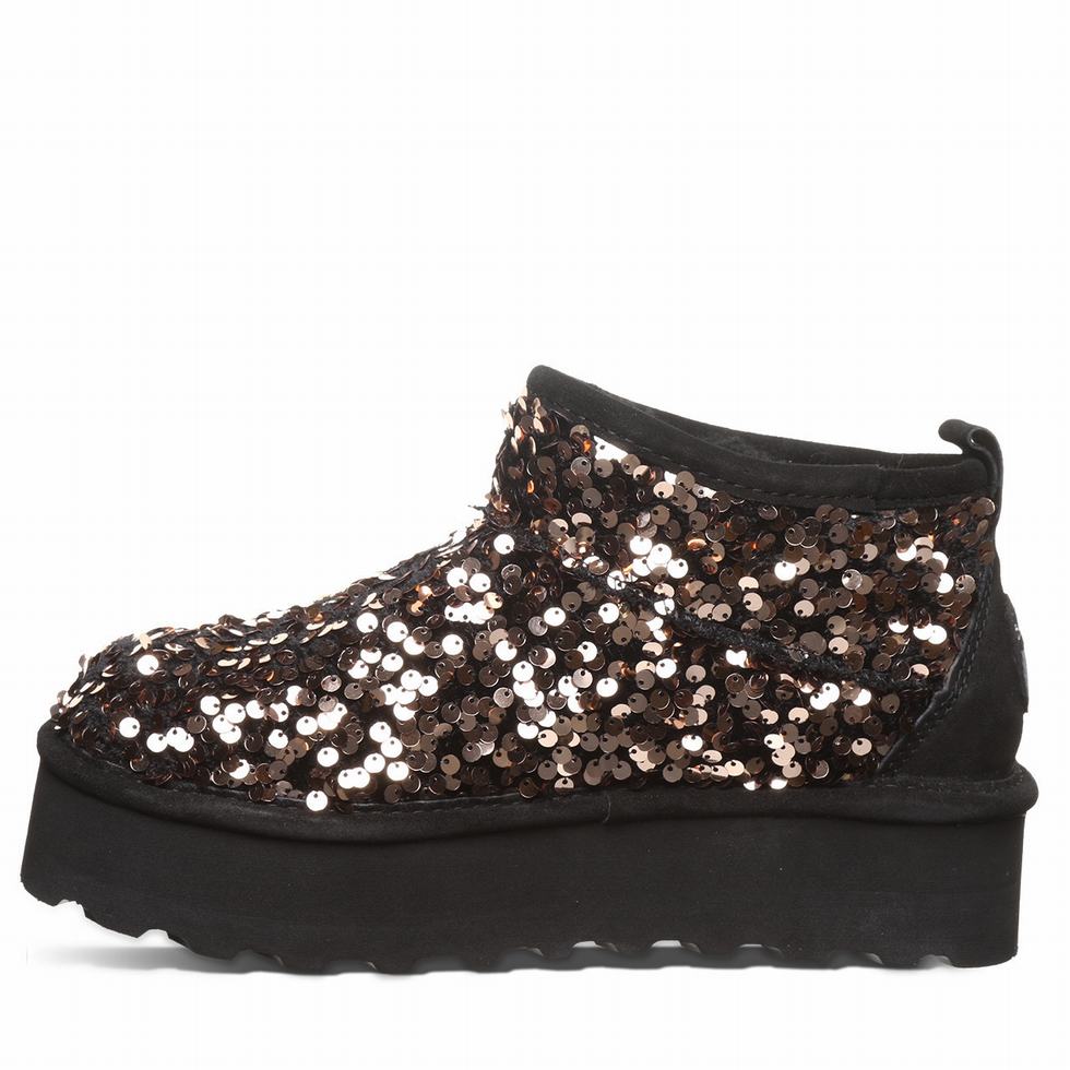 Bearpaw Retro Super Shorty Sequin Platform Støvler Dame Brune | KMU8431WT