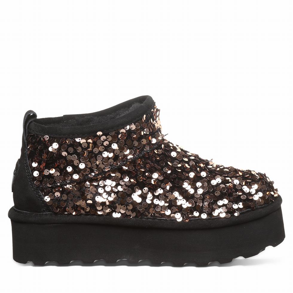 Bearpaw Retro Super Shorty Sequin Platform Støvler Dame Brune | KMU8431WT